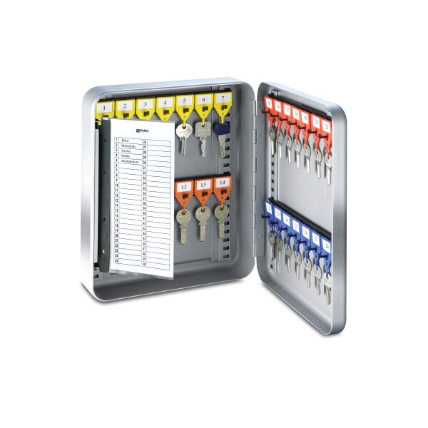 RIEFFEL SWITZERLAND Schlüsselkasten KyStor grau A15612 24,2x30x8cm 28 Haken