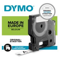 DYMO D1 Schriftbandkassette weiss transparent, 12 mm x 7 m