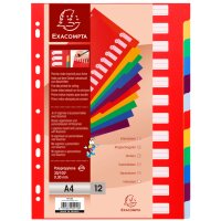 EXACOMPTA Intercalaires en plastique, uni, A4, 6 touches