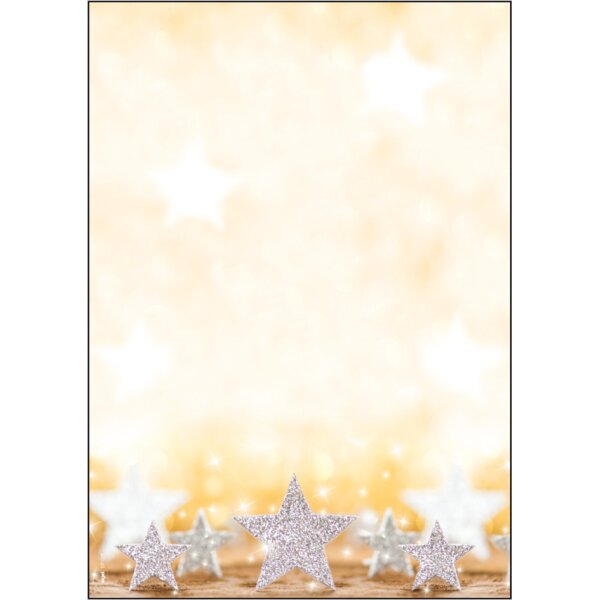 sigel Weihnachts-Motiv-Papier "Glitter Stars", A4, 90 g qm