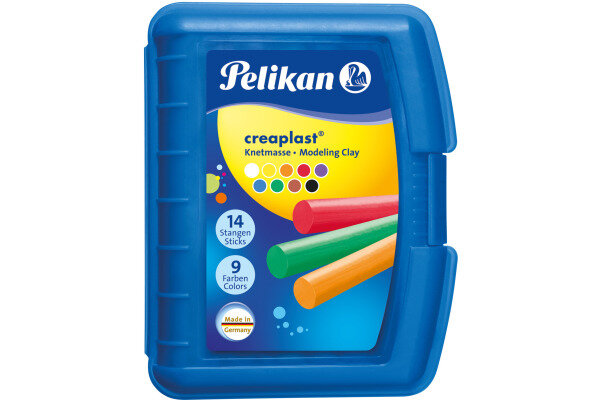 PELIKAN Plasticine Creaplast bleu 622415 300g 9 couleurs