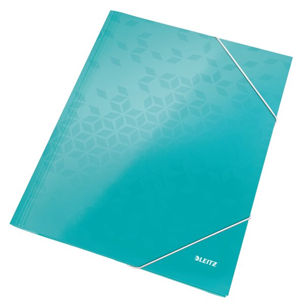 LEITZ Eckspannermappe WOW, DIN A4, Karton, eisblau
