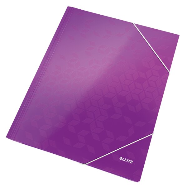 LEITZ Eckspannermappe WOW, DIN A4, Karton, violett