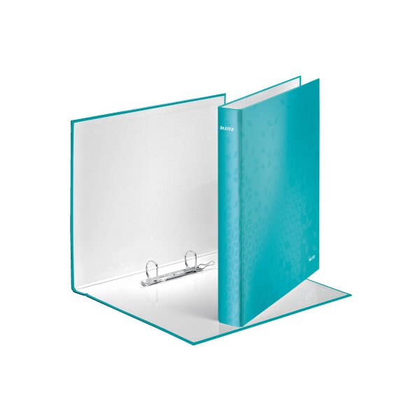 LEITZ Classeur anneaux WOW 4cm 42410051 2 anneaux bleu glace A4+