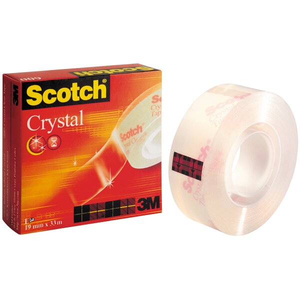 Scotch Klebefilm Crystal Clear 600, 19 mm x 33 m, 7+1
