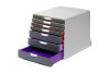 DURABLE Set tiroirs Varicolor 7 -C4 7607/27 poignées en couleurs,7 tiroirs
