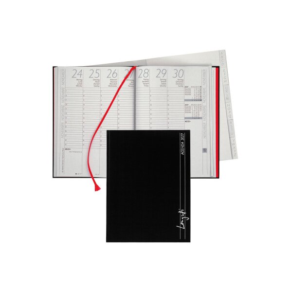 BIELLA Geschäftsagenda Longatti 2027 812725020027U 1W/2S schwarz ML 18x24.5cm