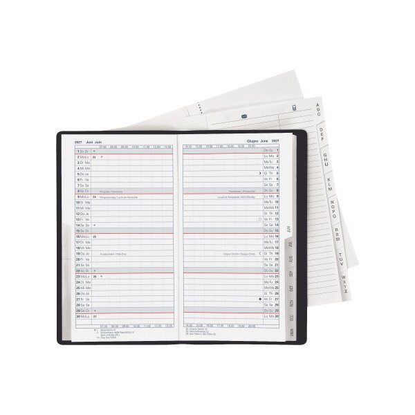 BIELLA Agenda Luzern 2027 855512020027U 1M/2P noir ML 8.7x15.3cm
