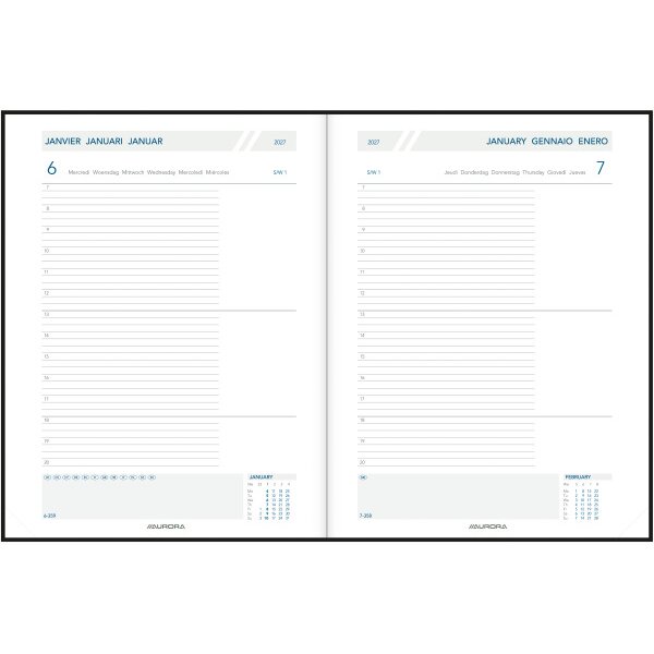 AURORA Agenda Florence Largo 2027 3115R 1T/1S bordeaux ML 16.5x21cm