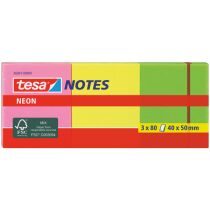 TESA Neon Notes 40x50mm 560010000 3 Farben ass. 3x80 Blatt