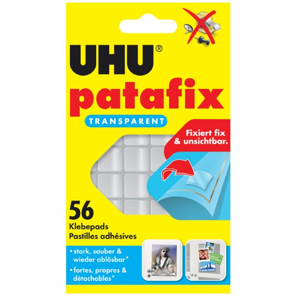 UHU Klebepads patafix, wieder abl&ouml;sbar, transparent