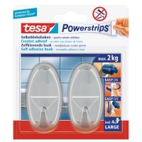 tesa Powerstrips Crochet adhésif LARGE, oval, blanc