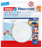 TESA Powerstrips Deckenhaken 580290002 weiss, Belastbarkeit 500gr.