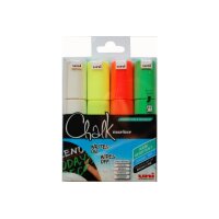 UNI-BALL Chalk Marker 8mm PWE8M.4C.1 4 couleurs, étui