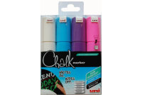 UNI-BALL Chalk Marker 8mm PWE8M.4C.2 4 Farben, Etui