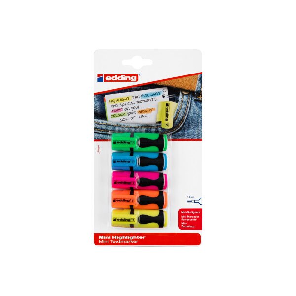 EDDING Textmarker Mini 1-3mm 7BLI-99 5 Farben ass.