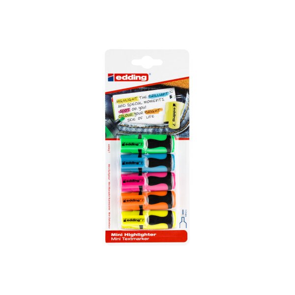 EDDING Textmarker Mini 1-3mm 7BLI-99 5 Farben ass.