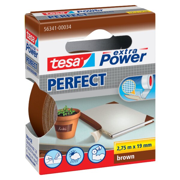 tesa Gewebeband extra Power PERFECT, 19 mm x 2,75 m, blau