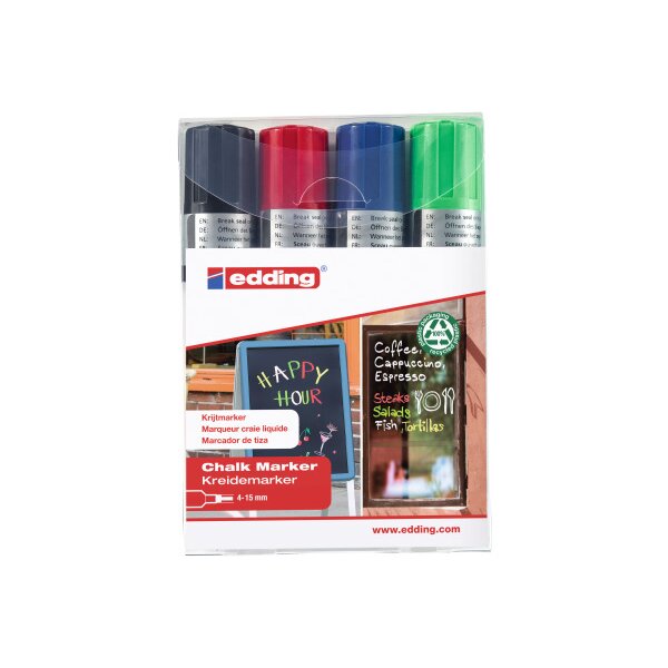EDDING Windowmarker 4090 4-15mm 4090-E4 4 couleurs ass., basic