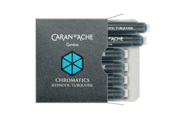 CARAN DACHE Tintenpatrone 8021.191 Hypnotic Turquoise 6 Stück