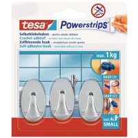 tesa Powerstrips Crochet adhésif SMALL, ovale, blanc