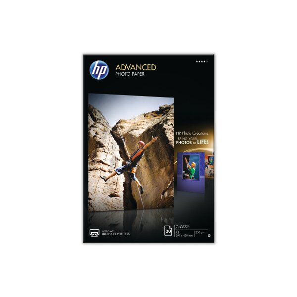 HP Advanced Glossy Photo Pap. A3 Q8697A InkJet 250g 20 Blatt