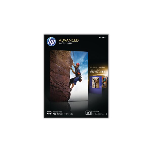 HP Advanced Glossy Photo 13x18cm Q8696A InkJet 250g, randlos 25 Blatt