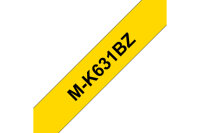 PTOUCH Ruban, non laminé noir/jaune M-K631BZ pour PT-65/75/85/110 8m x12 mm