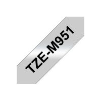 PTOUCH Flexitape lam. noir/argent-mat TZe-M951 pour PT-550 24 mm