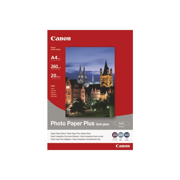 CANON Photo Paper Plus 260g A4 SG201A4 PIXMA, semi-glossy 20 Blatt
