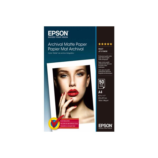 EPSON Archival Matt Paper A4 S041342 InkJet 189g 50 Blatt