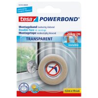 tesa Powerbond Montageband, transparent, 19 mm x 5,0 m