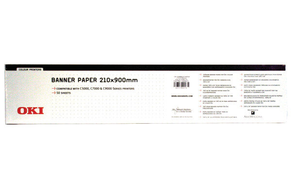 OKI Papier Banner 210x900mm 09004651 C5100 160g 50 feuilles