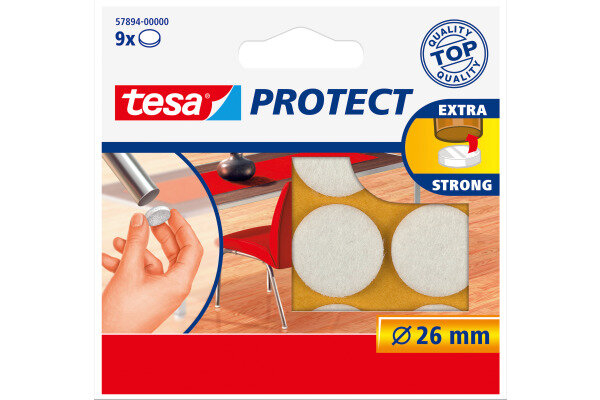 TESA Feutre Protect 26mm 578940000 blanc, ronde 9 pcs.