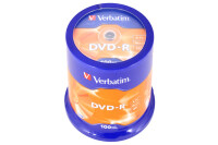 VERBATIM DVD-R Spindle 4.7GB 43549 1-16x 100 Pcs