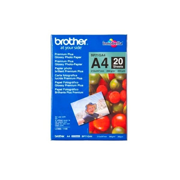 BROTHER Photo Paper glossy 260g A4 BP71-GA4 MFC-6490CW 20 Blatt