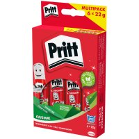 Pritt Klebestift 6 x 22g im Multi-Pack, lösemittelfrei