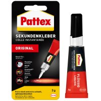 Pattex Sekundenkleber ORIGINAL flüssig, 3 g Tube