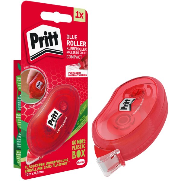 Pritt Roller de colle Compact, permanente, 8,4 mm x 10 m