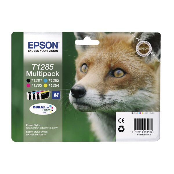 EPSON Multipack Tinte CMYBK T128540 Stylus S22 5.9/3.5ml