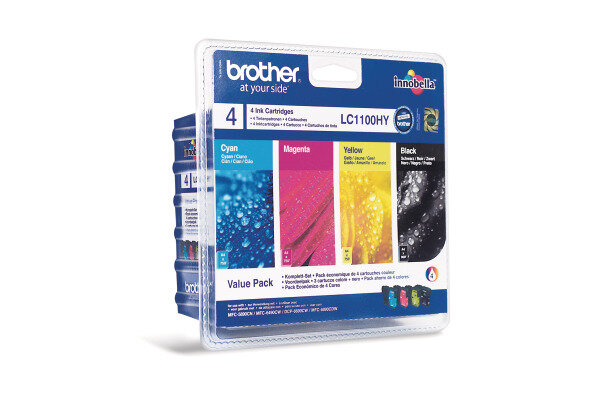 BROTHER Valuepack Tinte HY CMYBK LC-1100VH MFC-6490CW 900 750 Seiten