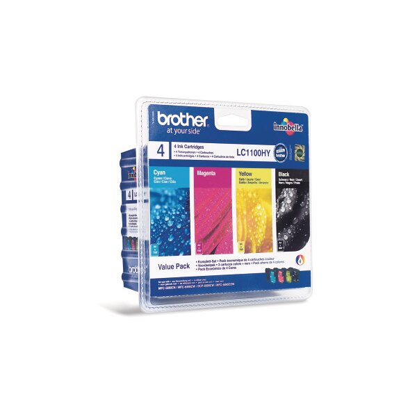 BROTHER Valuepack Tinte HY CMYBK LC-1100VH MFC-6490CW 900/750 Seiten