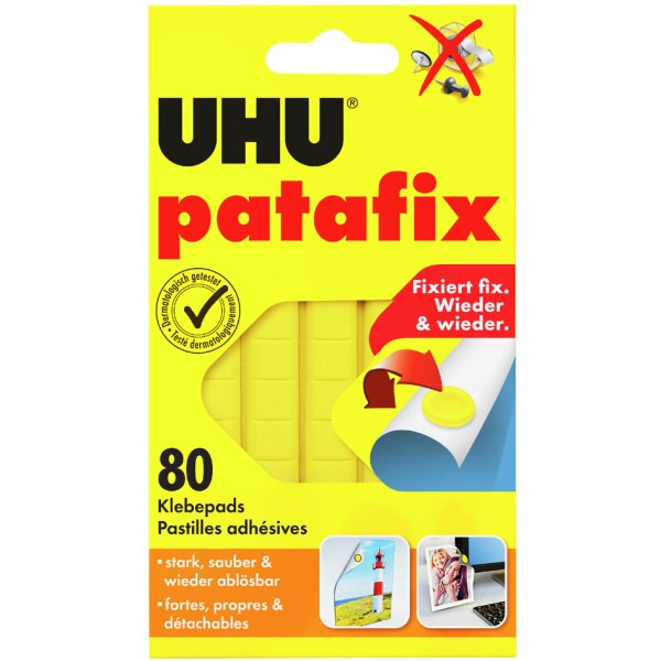 UHU Pâtes adhésives patafix, repositionnable, blanc