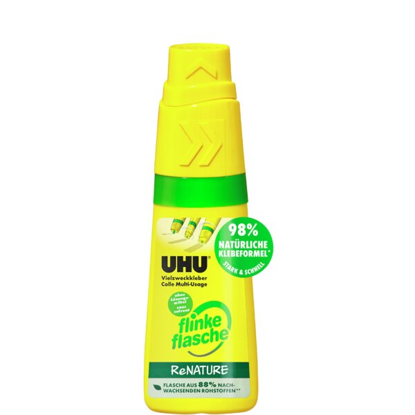 UHU Vielzweckkleber flinke flasche ReNATURE, 100 g Flasche