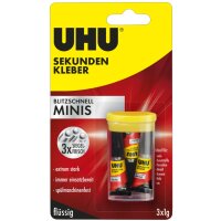 UHU Colle instantanée blitzschnell MINIS, 3 tubes de 1 g