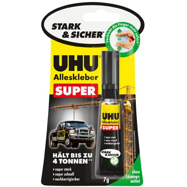 UHU Colle universelle SUPER, 7 g, sur carte blister