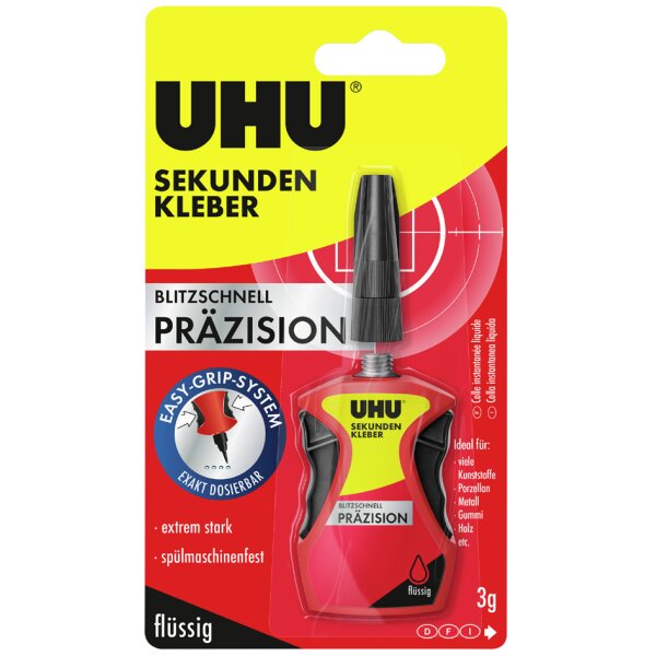 UHU Sekundenkleber PRÄZISION, 3 g Dosierspender, Blister