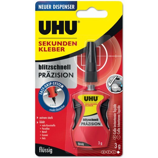 UHU Sekundenkleber PRÄZISION, 3 g Dosierspender, Blister
