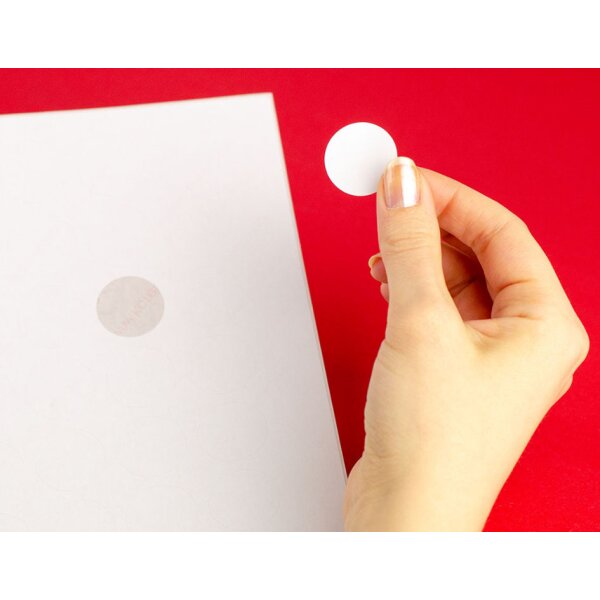 Kores Etiquette universelle, diam&egrave;tre: 40 mm, blanc