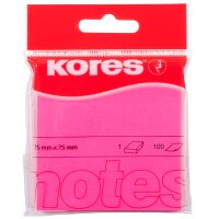 Kores Note adhésive NEON, 75 x 75 mm, uni, rose fluo